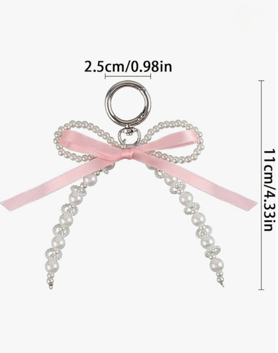 Pearl bowknot key charm/chain