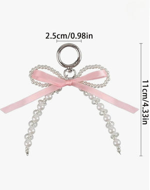 Pearl bowknot key charm/chain